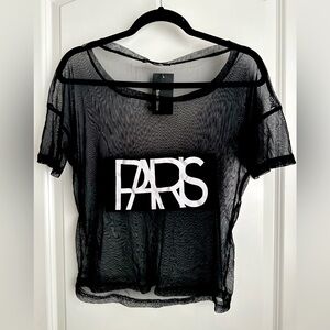 Y2K black mesh shirt. Size medium.